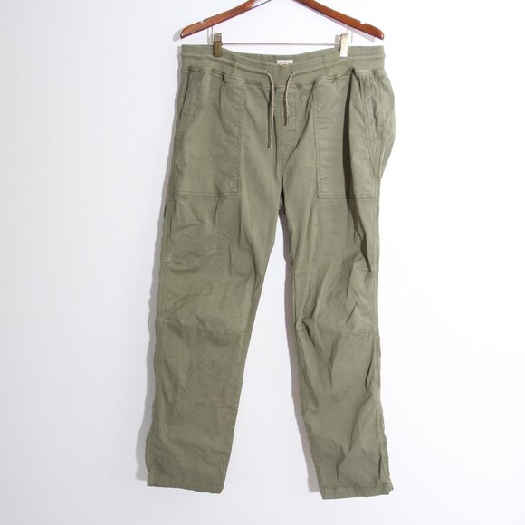 Faherty Field Joggers Pant Surplus Olive Green Tencel Cotton Size XL - Picture 2 of 14